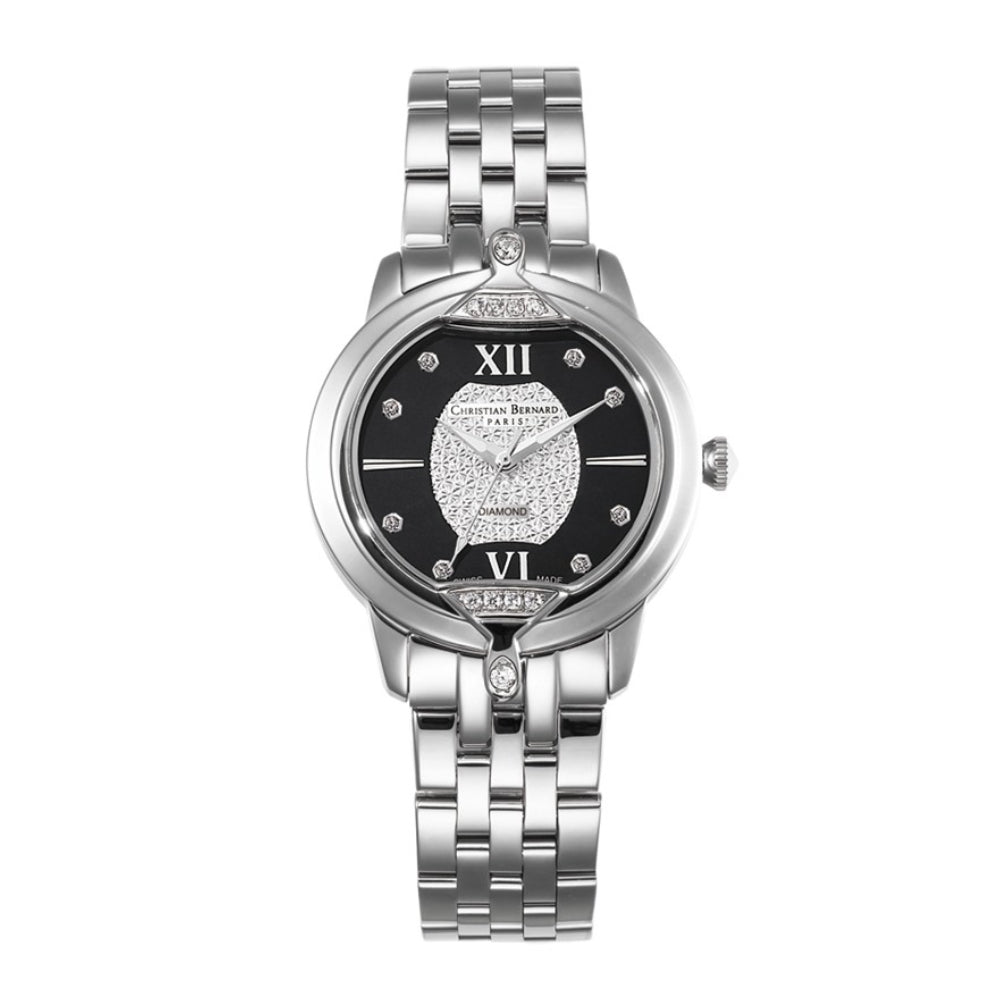 Christian Bernard Women's Quartz Watch with Black Dial - CB-0023(8/D0.04CT)