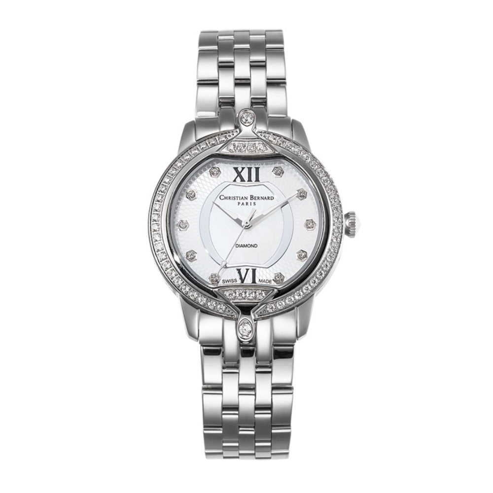 Christian Bernard Women's Quartz Watch with Silver Dial - CB-0025(8/D0.04CT)