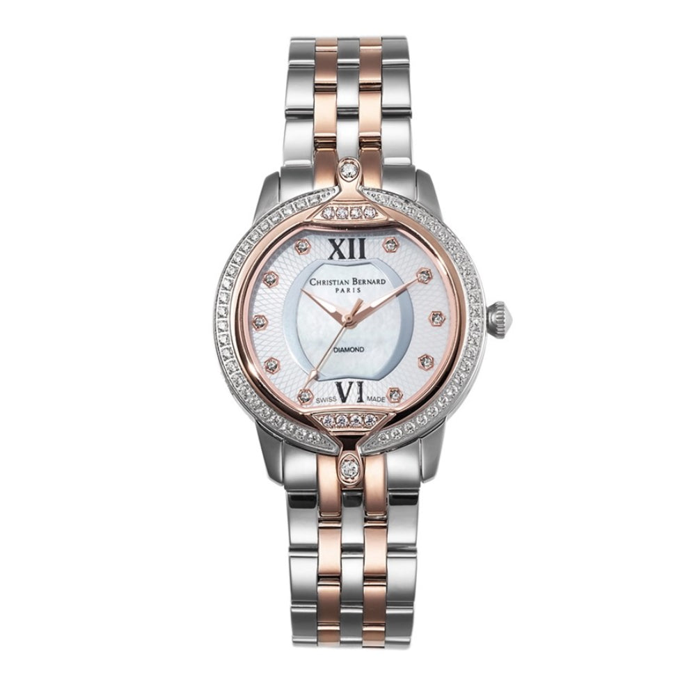 Christian Bernard Women's Quartz Watch with Pearly White Dial - CB-0026(8/D0.04CT)