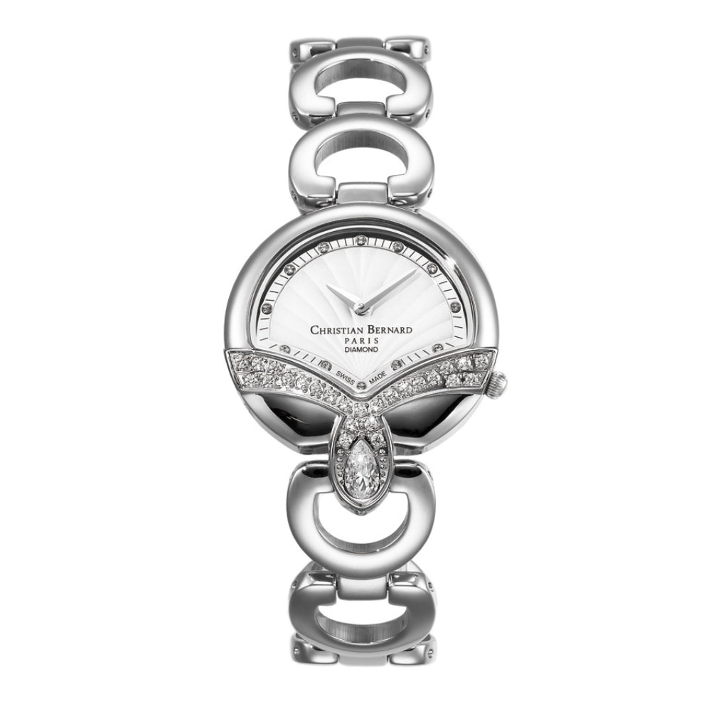 Christian Bernard Women's Quartz Watch, White Dial - CB-0031(12/D 0.06CT)