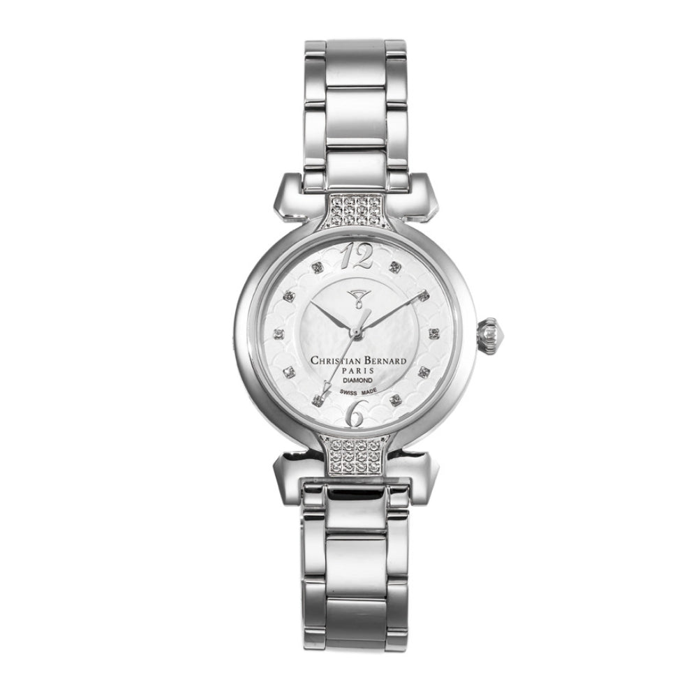 Christian Bernard Women's Quartz Watch with Pearly White Dial - CB-0034(10/D 0.05CT)