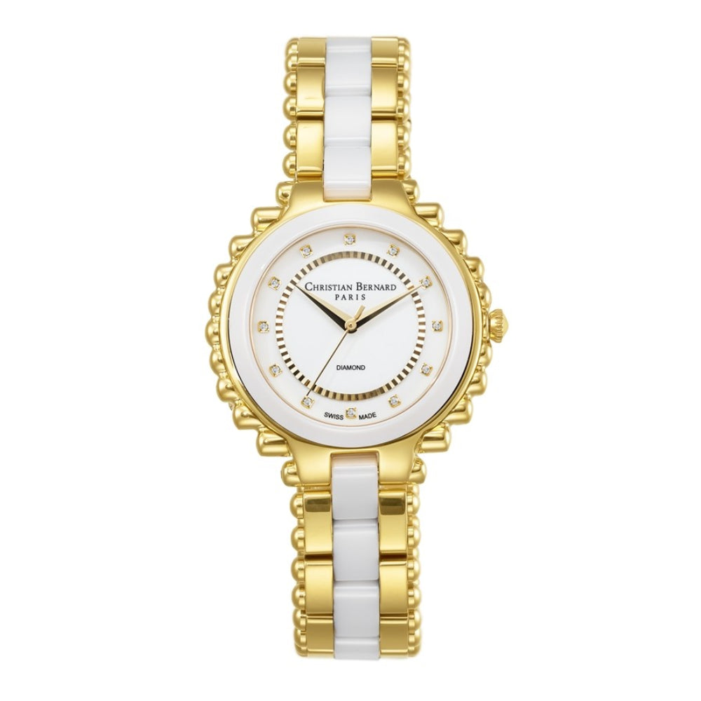 Christian Bernard Women's Quartz Watch, White Dial - CB-0038(8/D 0.02CT)