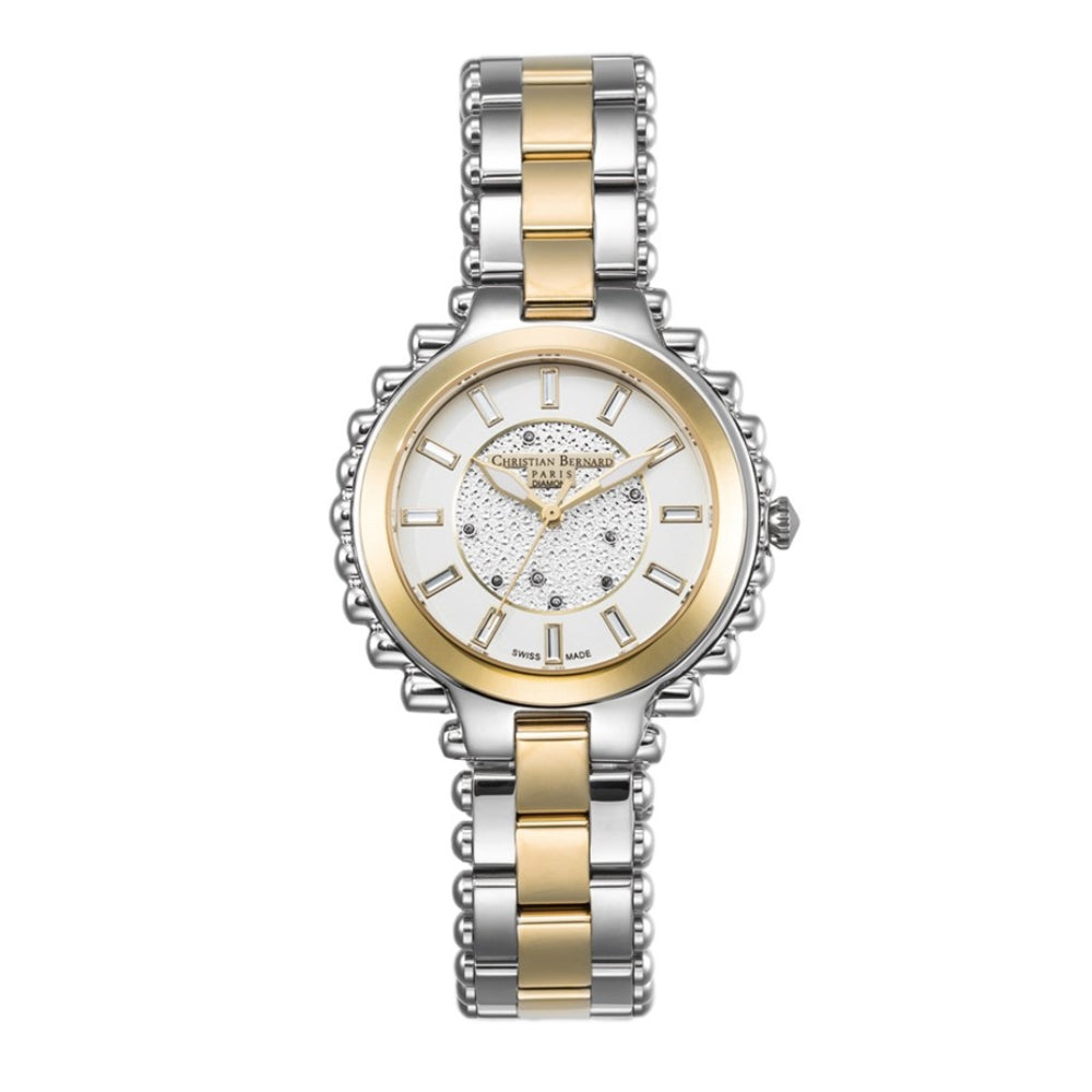 Christian Bernard Women's Quartz Watch, White Dial - CB-0046(8/D 0.02CT)
