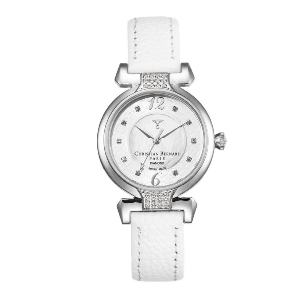 Christian Bernard Women's Quartz Watch with Pearly White Dial - CB-0052 (10/D 0.05CT)