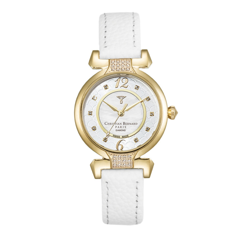 Christian Bernard Women's Quartz Watch with Pearly White Dial - CB-0054 (10/D 0.05CT)