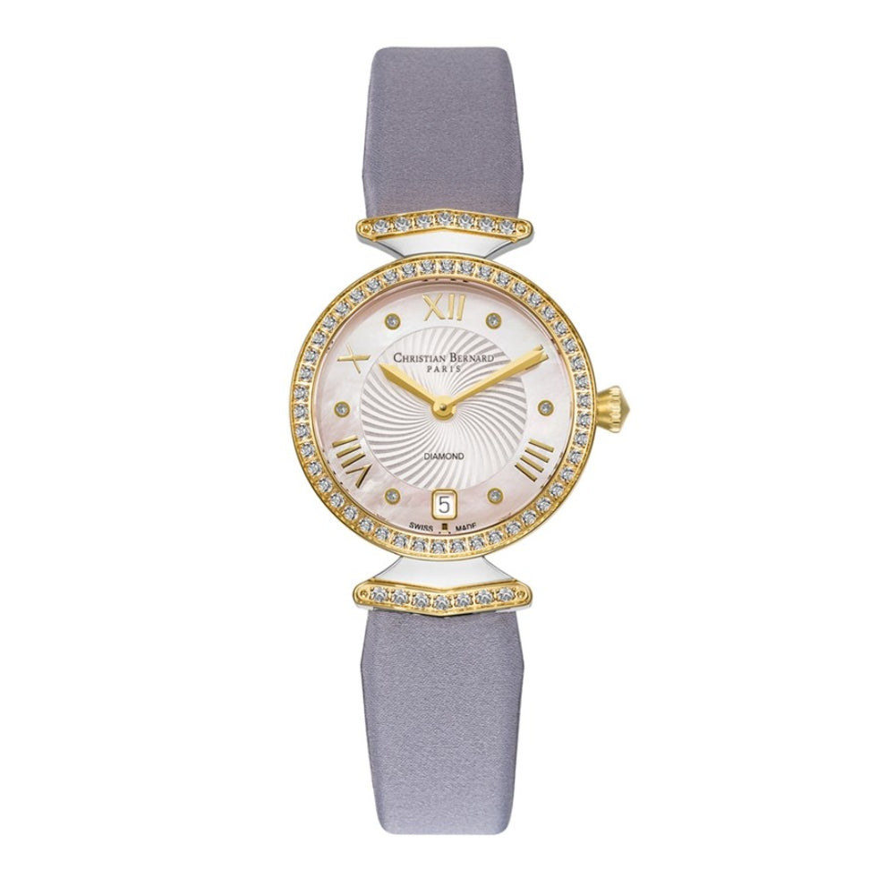 Christian Bernard Women's Quartz Watch with Pearly White Dial - CB-0066(6/D 0.03CT)+4L