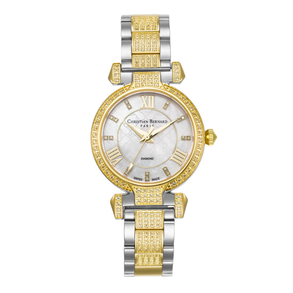Christian Bernard Women's Quartz Watch with Pearly White Dial - CB-0089(18/D 0.04CT)