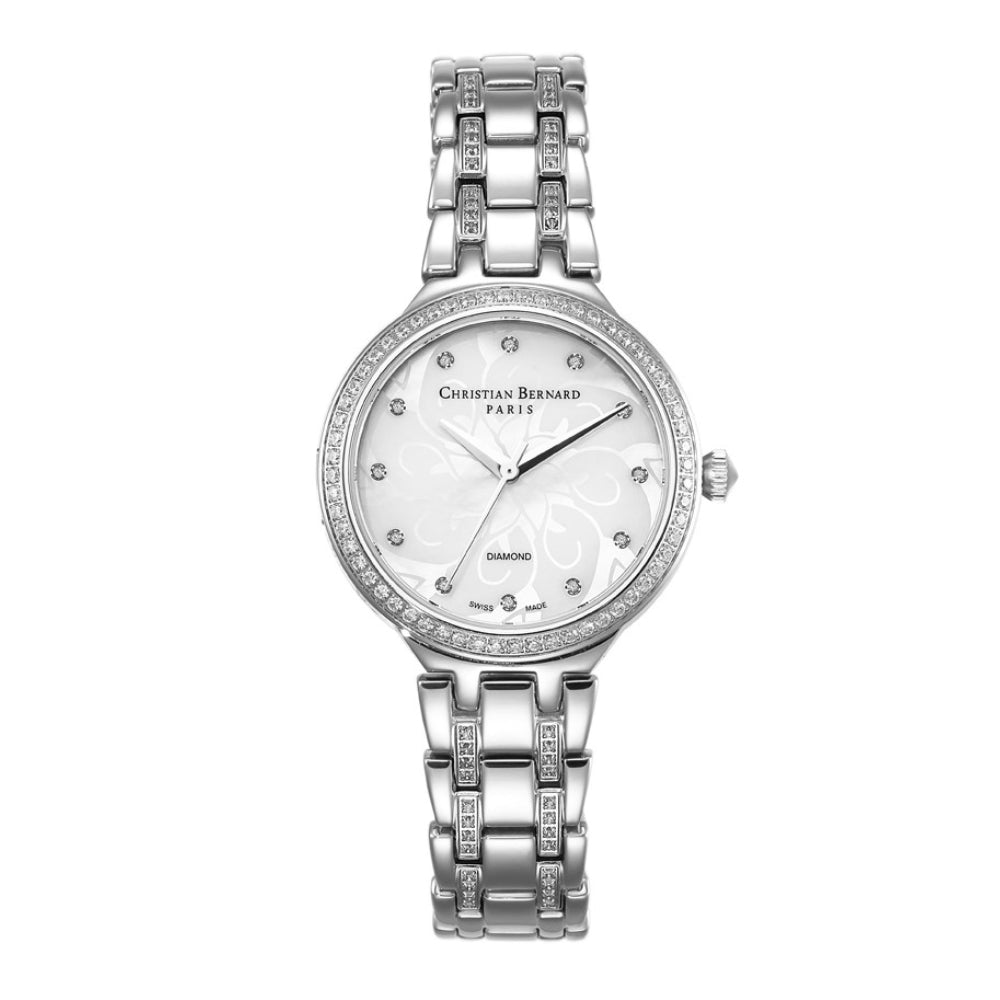 Christian Bernard Women's Quartz Watch with Pearly White Dial - CB-0097(12/D 0.06CT)