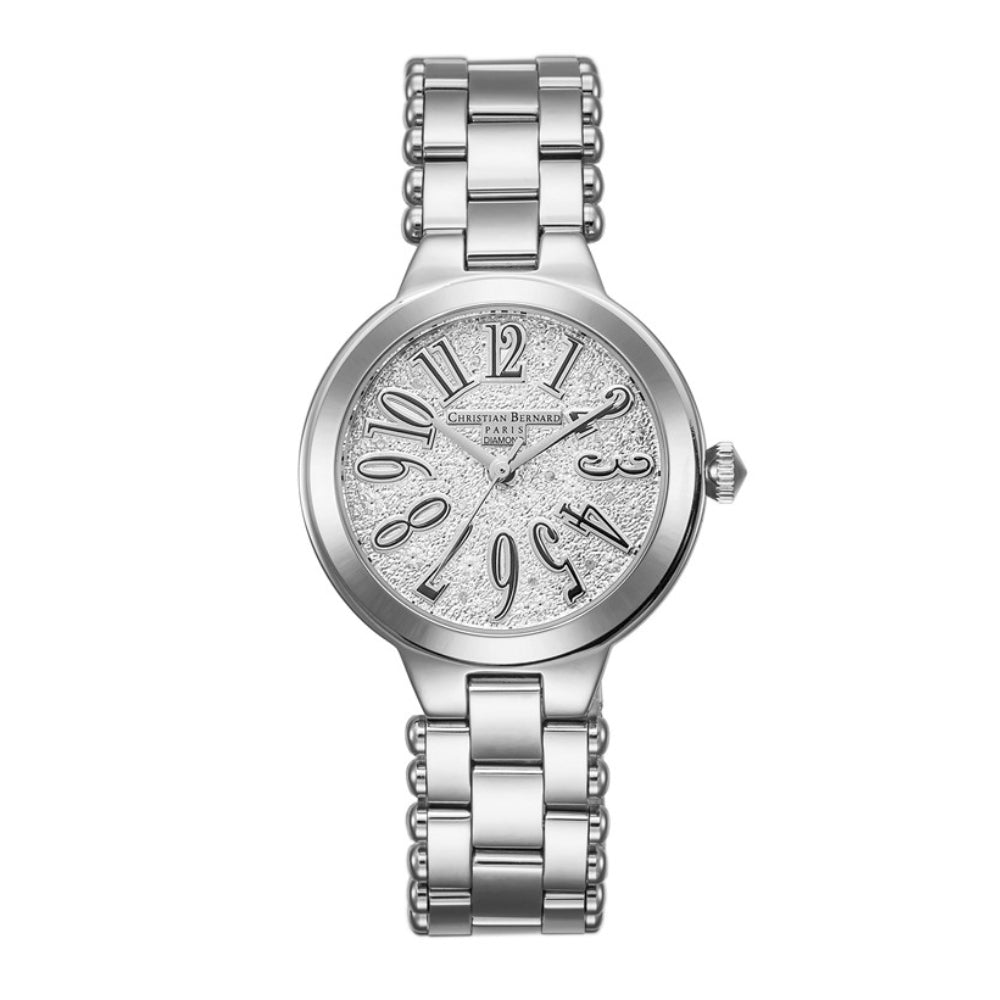 Christian Bernard Women's Quartz Watch with Silver Dial - CB-0099(11/D 0.03CT)