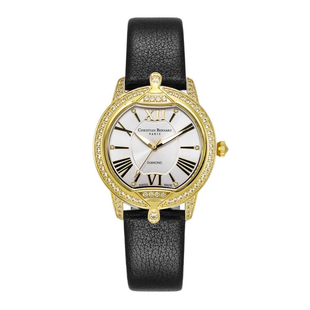 Christian Bernard Women's Quartz Watch with Silver Dial - CB-0102(6/D 0.03CT)