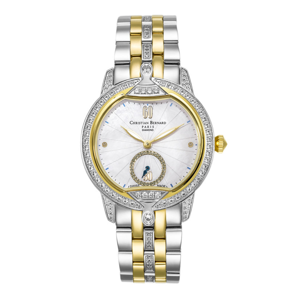 Christian Bernard Women's Quartz Watch with Pearly White Dial - CB-0105(2/D 0.01CT)