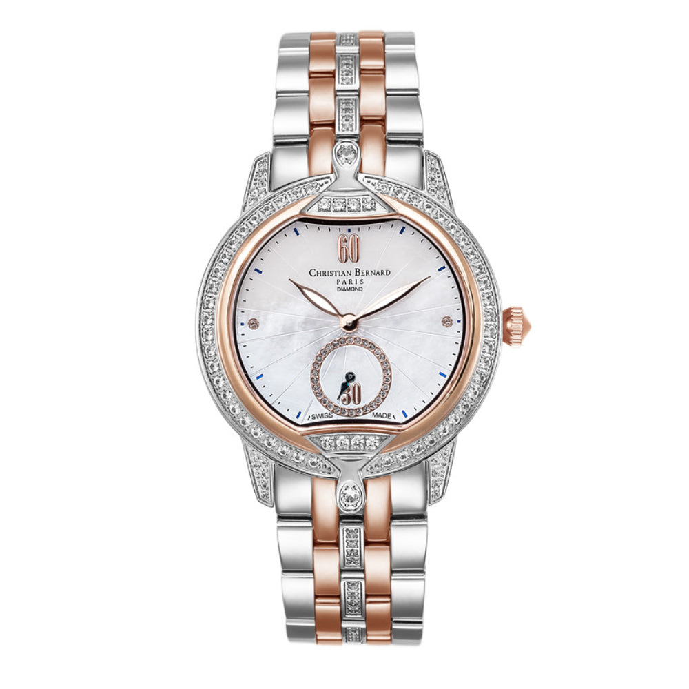 Christian Bernard Women's Quartz Watch with Pearly White Dial - CB-0106(2/D 0.01CT)