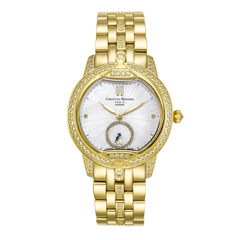 Christian Bernard Women's Quartz Watch with Pearly White Dial - CB-0107(2/D 0.01CT)