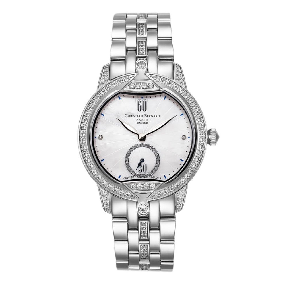 Christian Bernard Women's Quartz Watch with Pearly White Dial - CB-0108(2/D 0.01CT)