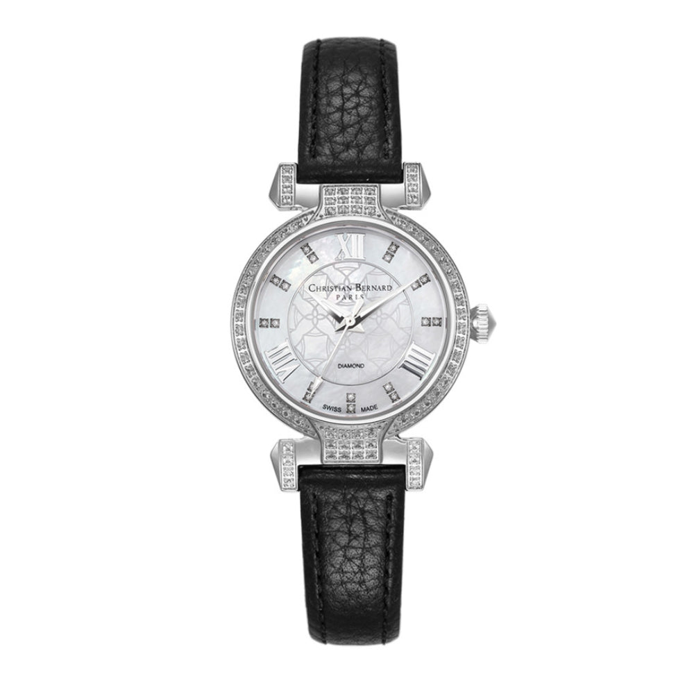 Christian Bernard Women's Quartz Watch with Pearly White Dial - CB-0113(18/D 0.09CT)+3L
