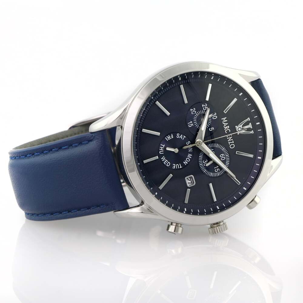 Marc Enzo Men's quartz blue dial watch MAR-0099