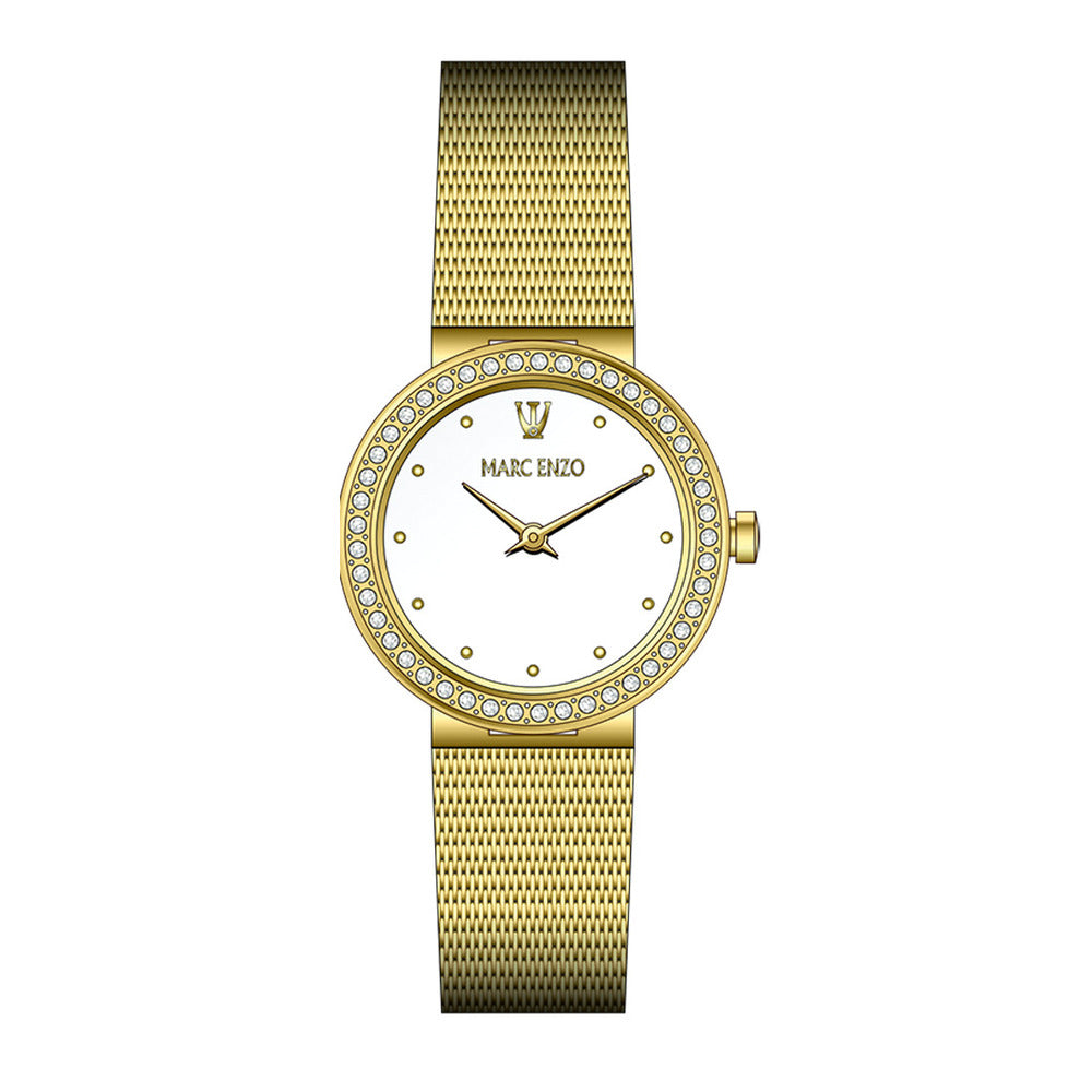 Marc Enzo Women's Watch, Quartz Movement, White Dial - MAR-0021