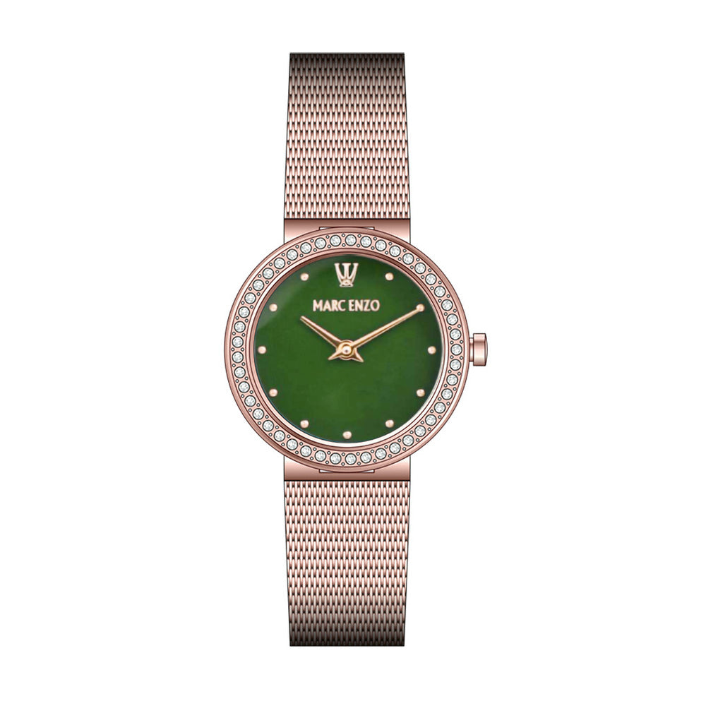 Marc Enzo women's watch with quartz movement and green dial - MAR-0023