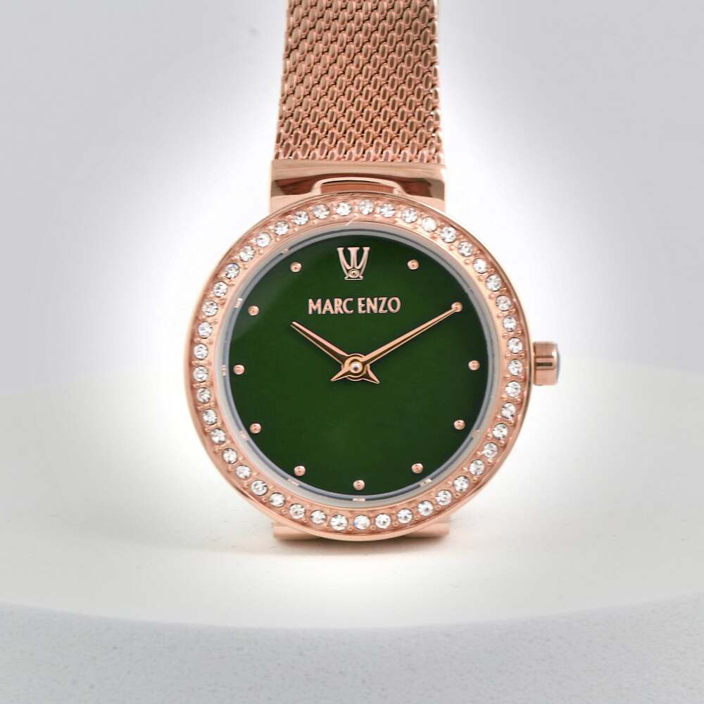 Marc Enzo women's watch with quartz movement and green dial - MAR-0023