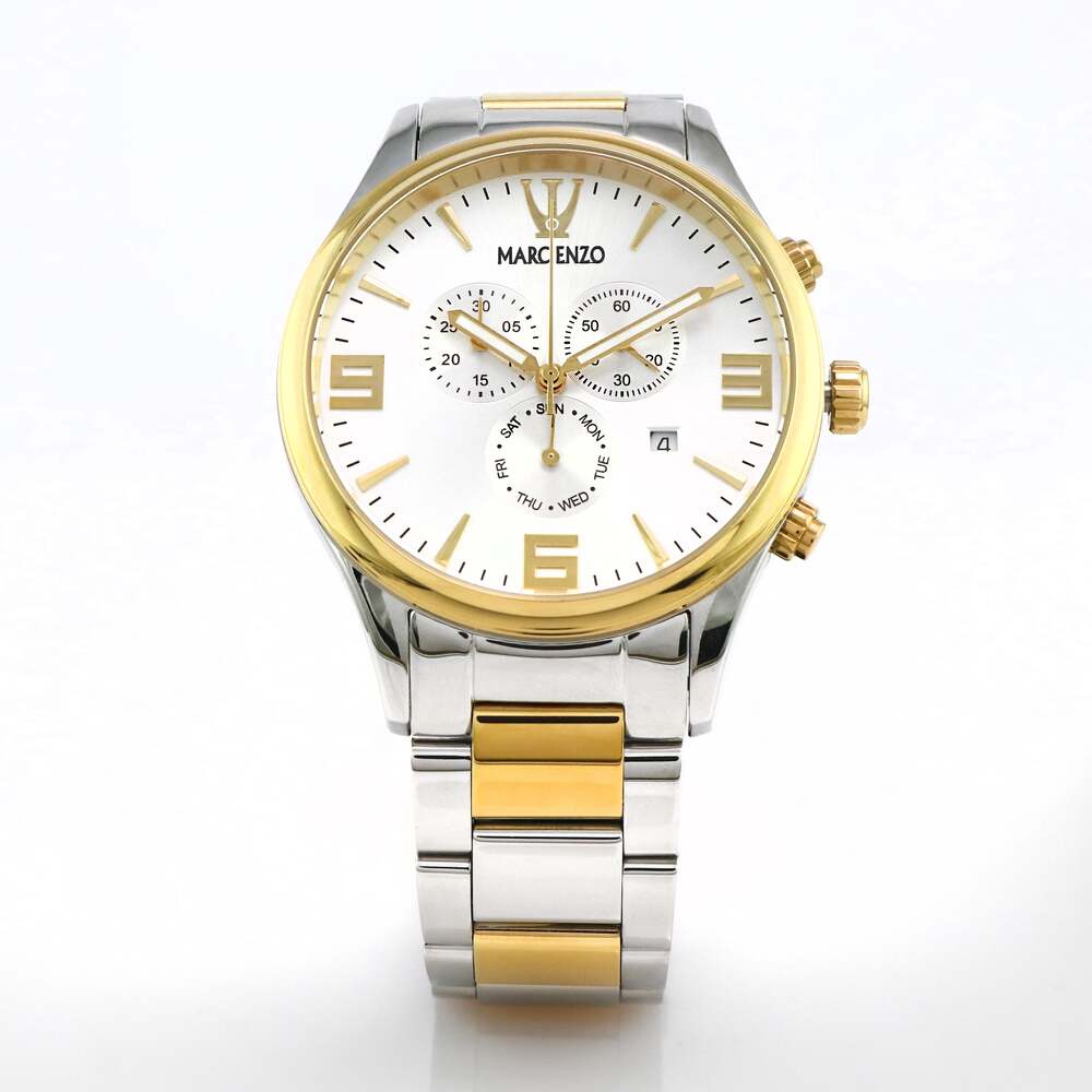 Marc Enzo Men's quartz white dial watch  MAR-0066