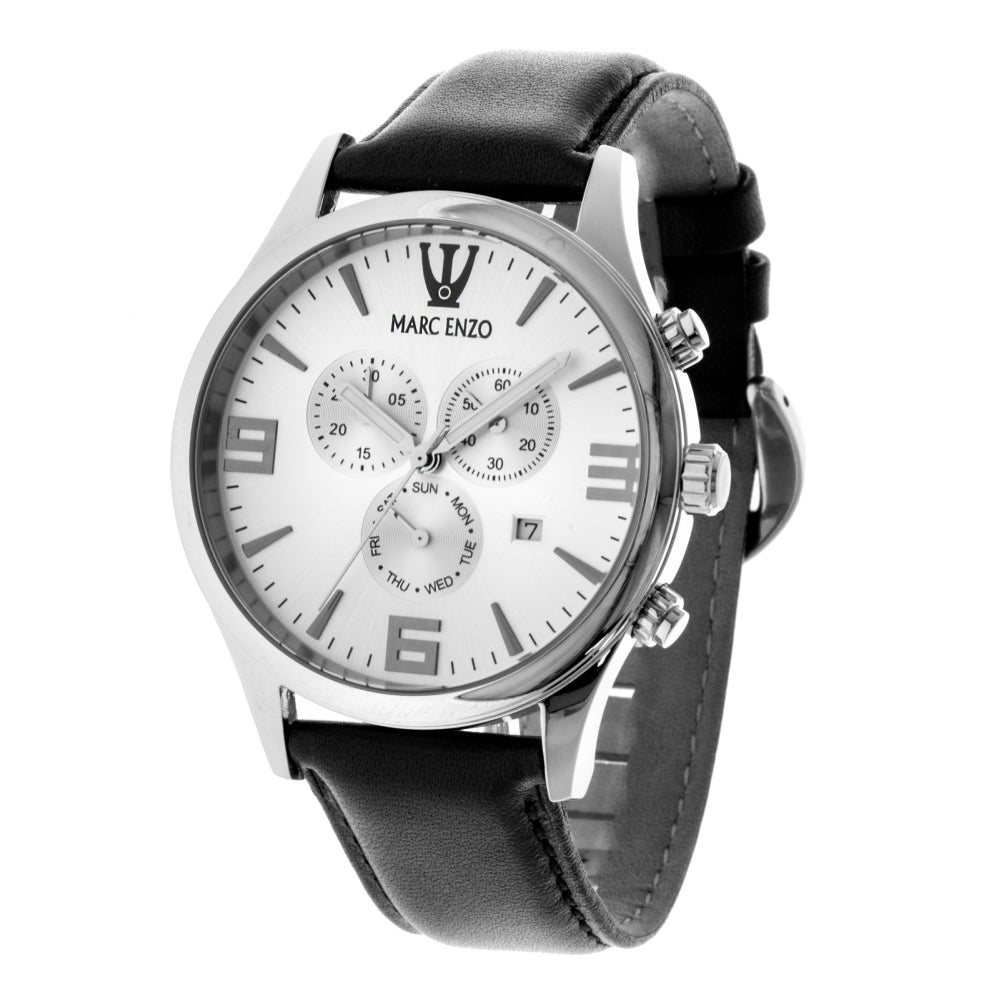 Marc Enzo Men's Watch, Quartz Movement, White Dial - MAR-0055