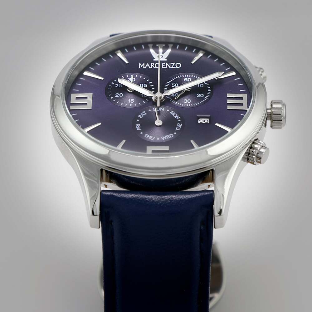 Marc Enzo Men's Watch, Quartz Movement, Blue Dial - MAR-0056