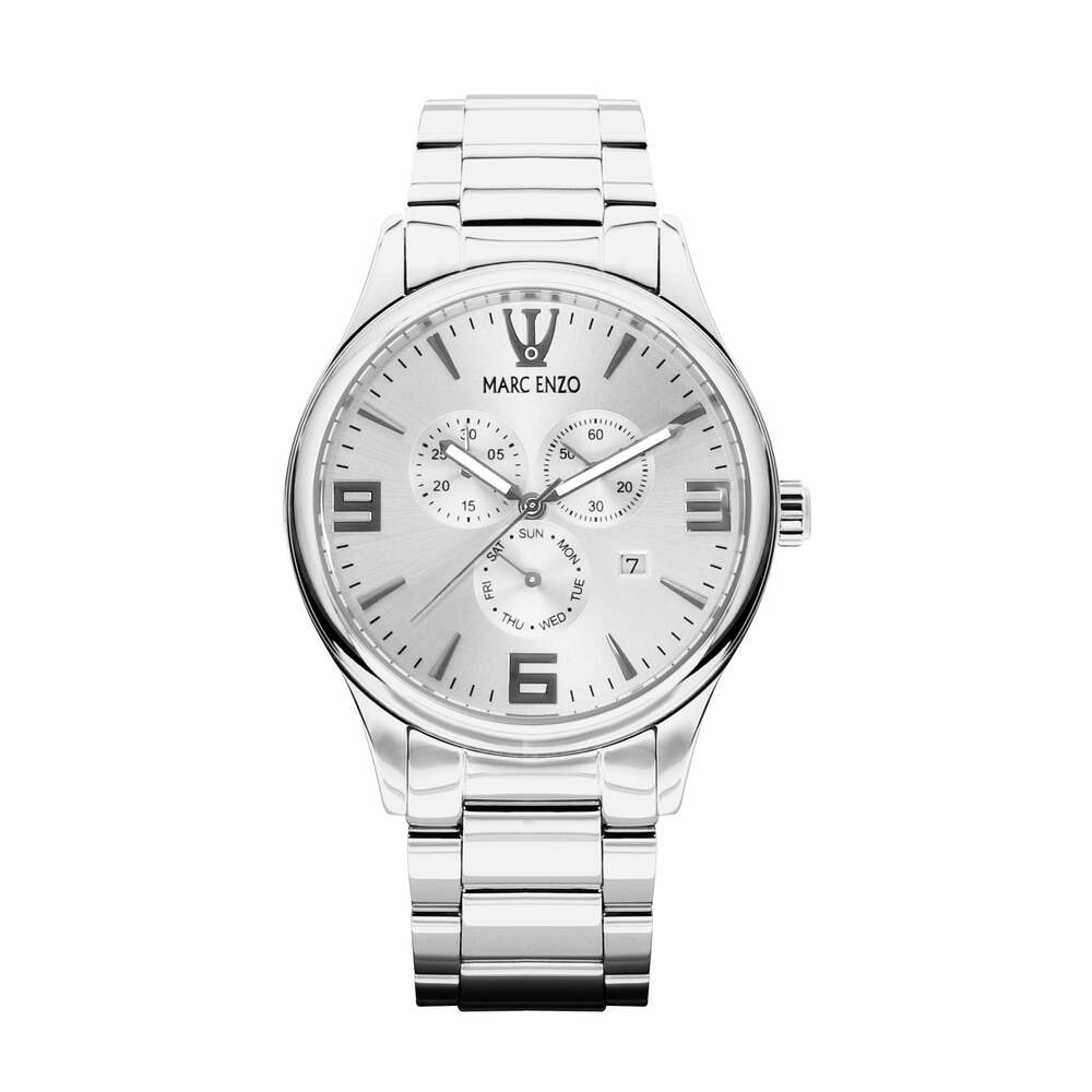Marc Enzo men's watch with quartz movement and white dial - MAR-0052