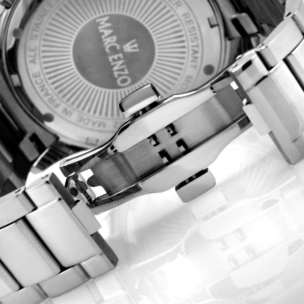 Marc Enzo Men's quartz white dial watch MAR-0052