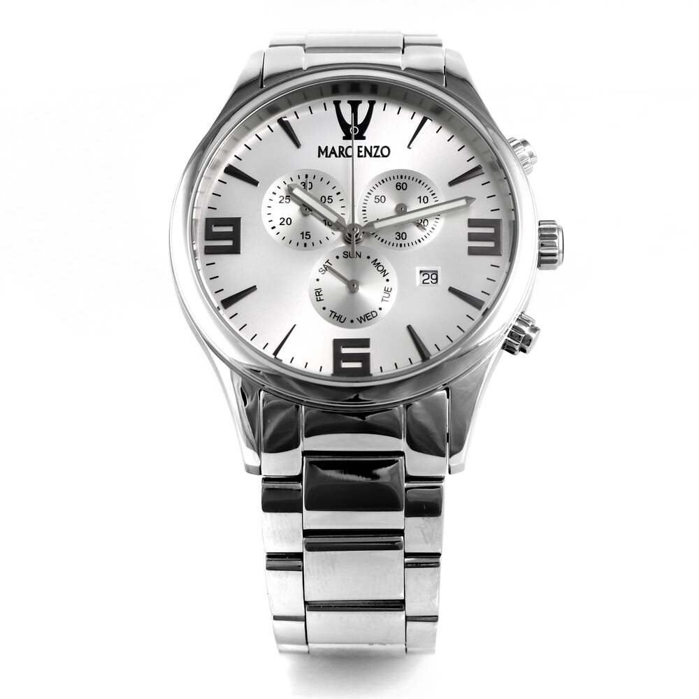 Marc Enzo men's watch with quartz movement and white dial - MAR-0052