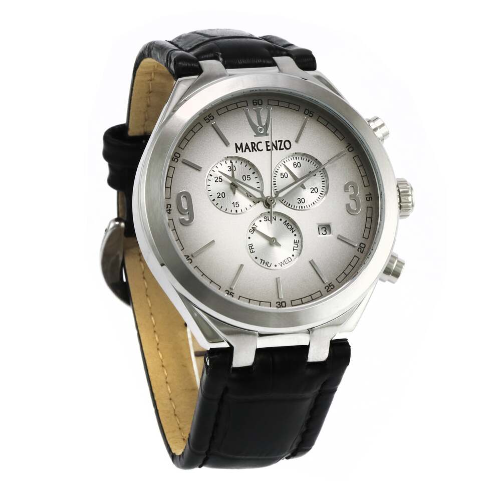 Marc Enzo men's watch with quartz movement and white dial - MAR-0061
