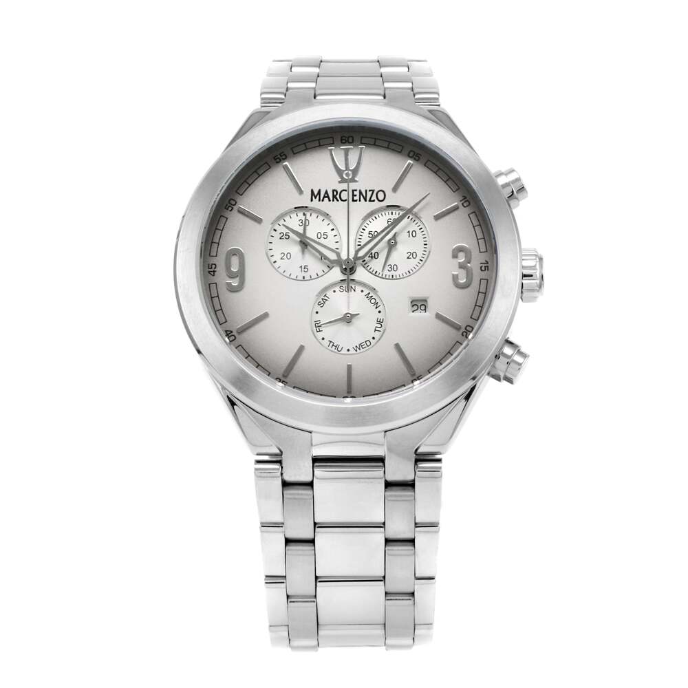 Marc Enzo men's watch with quartz movement and white dial - MAR-0059
