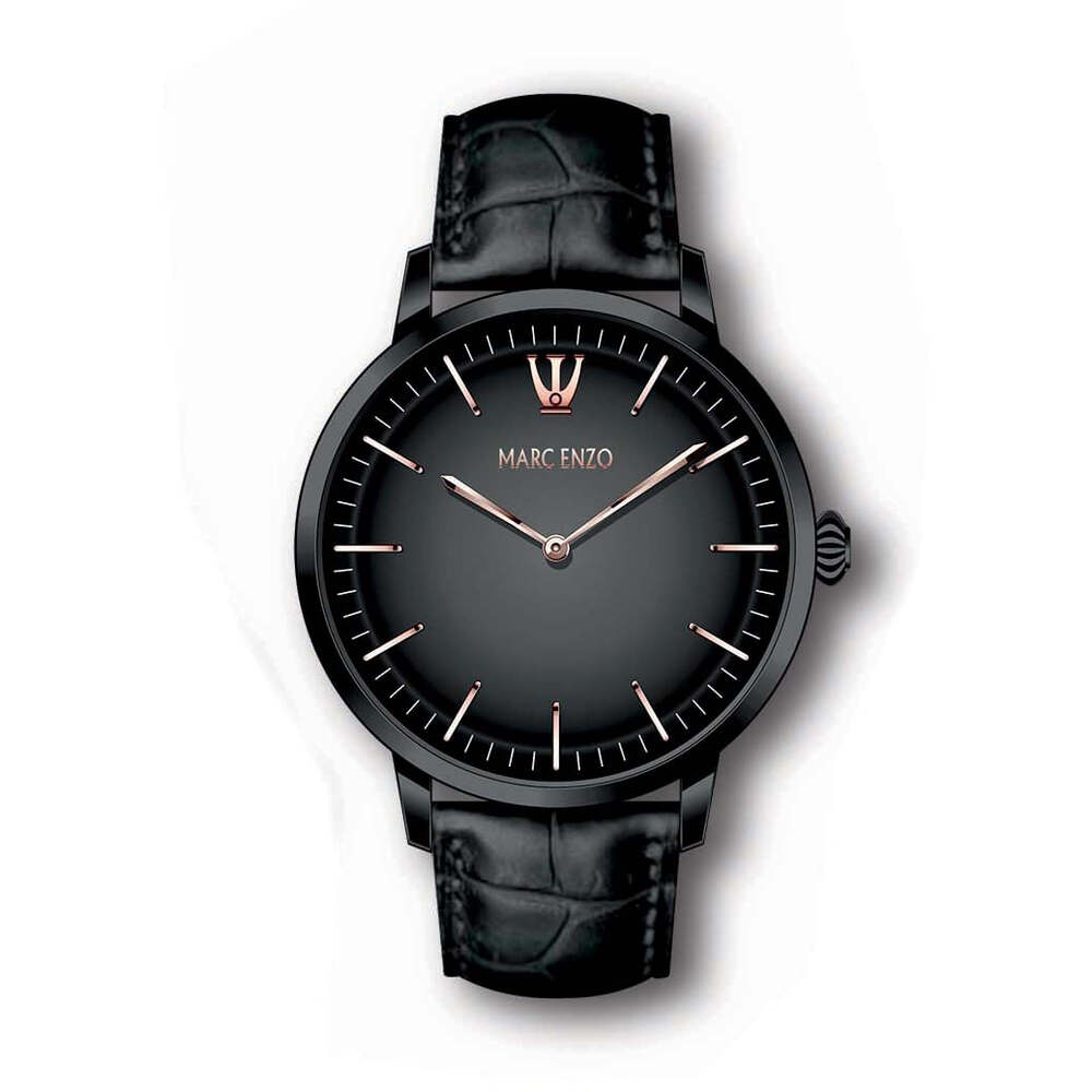 Marc Enzo men's watch with quartz movement and black dial - MAR-0090