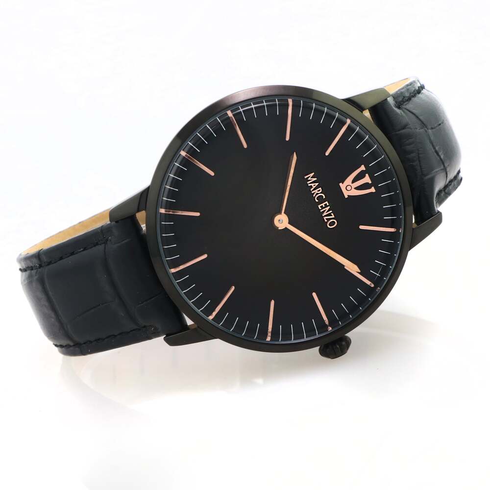 Marc Enzo Men's quartz black dial watch MAR-0090