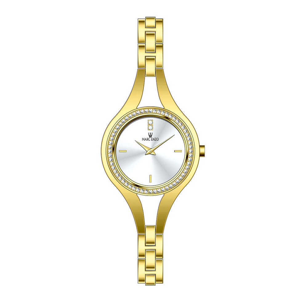 Marc Enzo Women's Watch, Quartz Movement, White Dial - MAR-0016