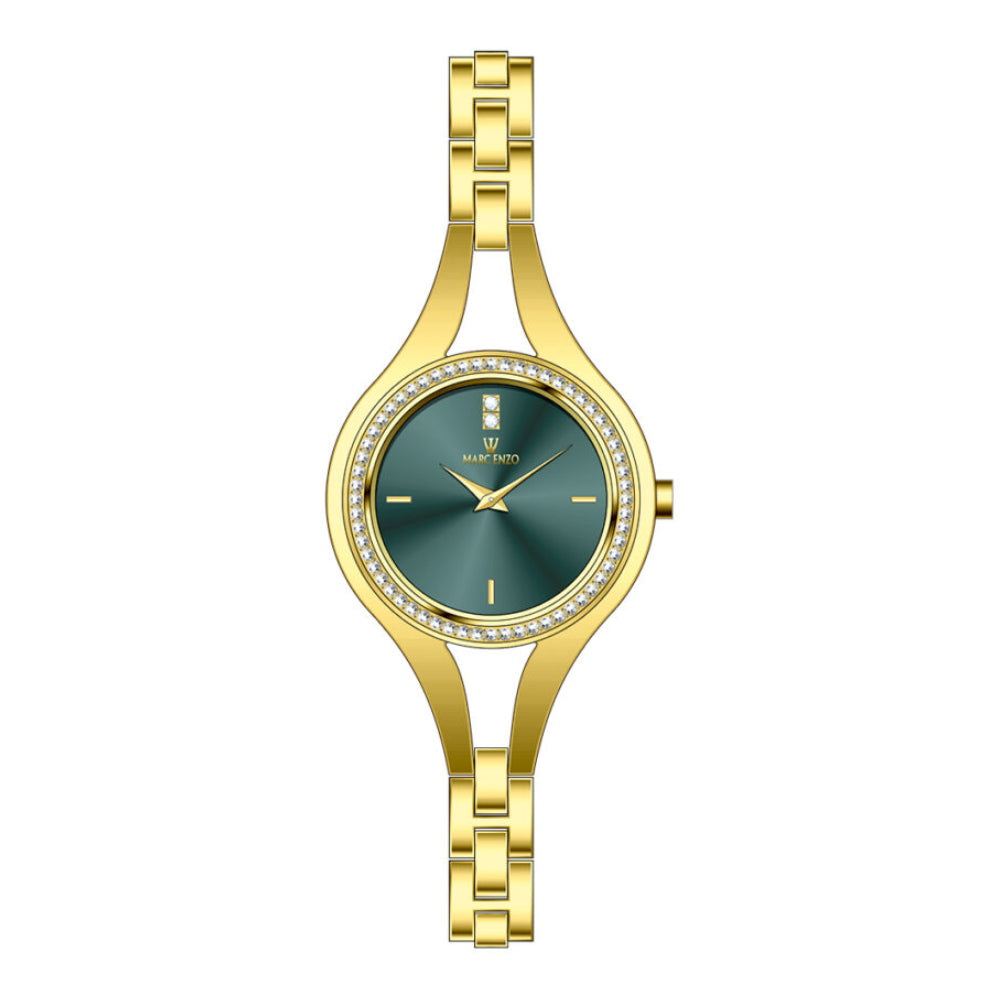 Marc Enzo women's watch with quartz movement and green dial - MAR-0019