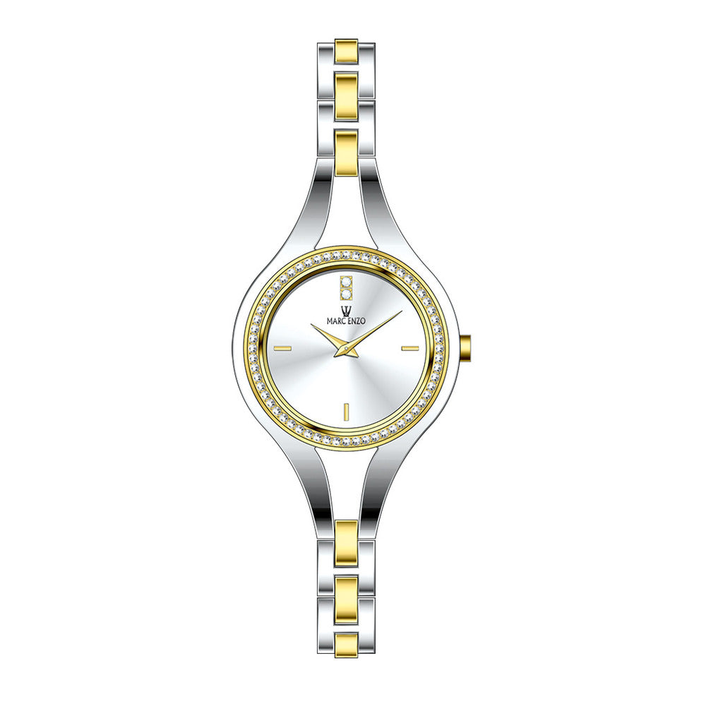 Marc Enzo Women's Watch, Quartz Movement, White Dial - MAR-0017