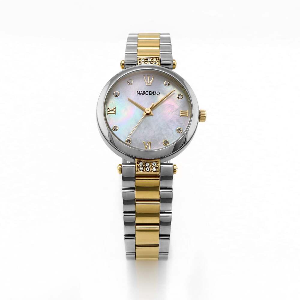 Marc Enzo Women's Quartz Watch with Pearly White Dial - MAR-0073