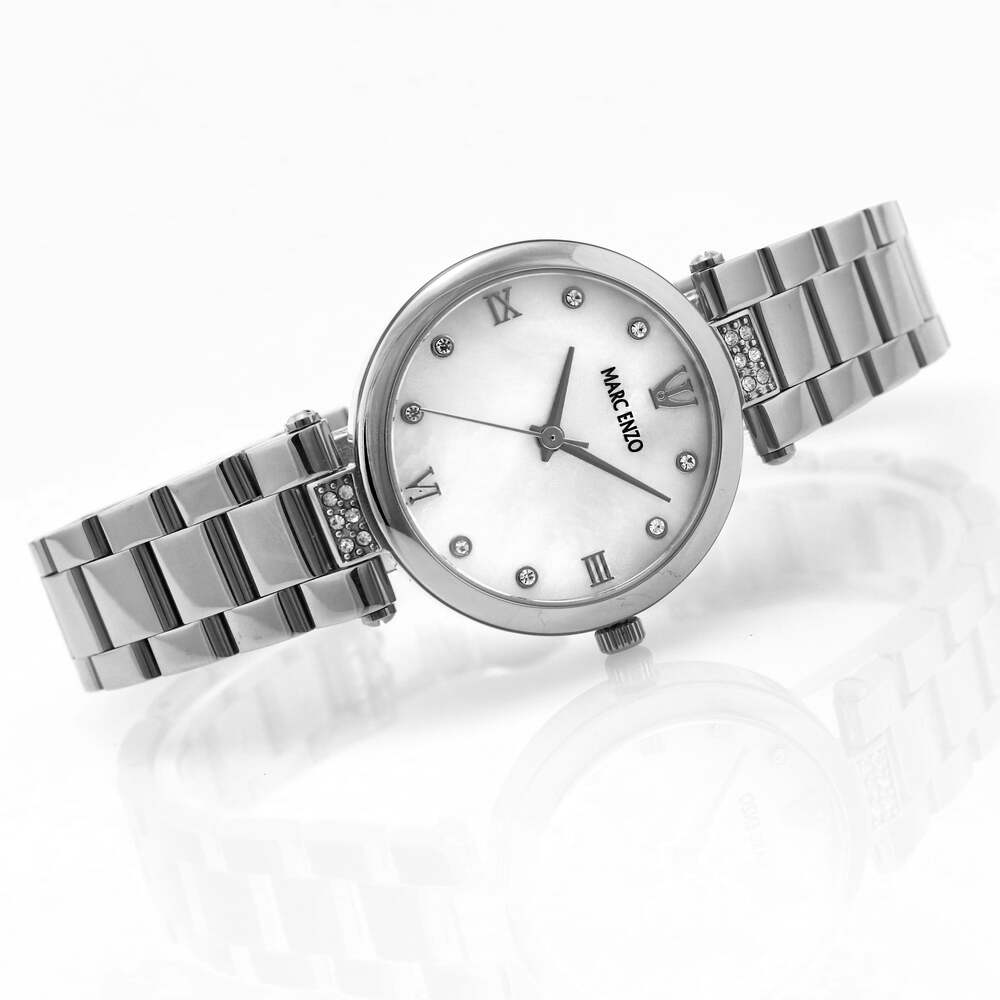 Marc Enzo Women's Quartz Watch with Pearly White Dial - MAR-0072