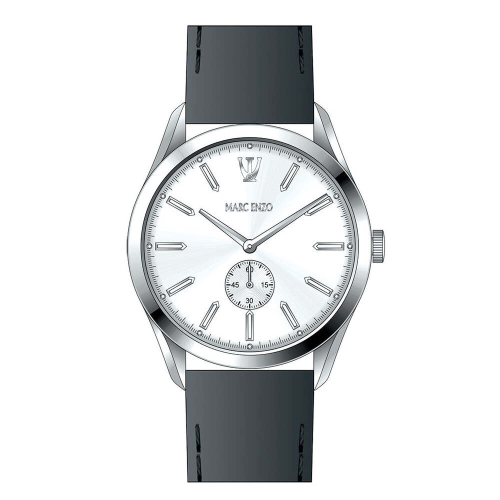 Marc Enzo men's watch with quartz movement and white dial - MAR-0086