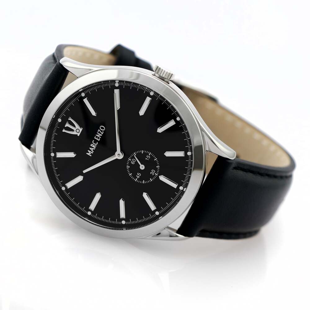Marc Enzo men's watch with quartz movement and black dial - MAR-0087