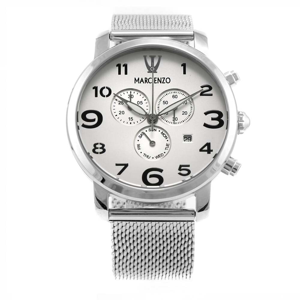 Marc Enzo Men's quartz white dial watch MAR-0045