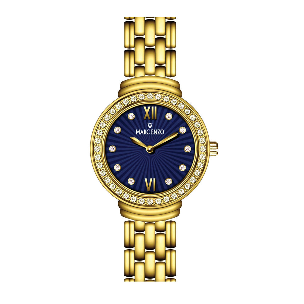 Marc Enzo Women's Watch, Quartz Movement, Blue Dial - MAR-0064