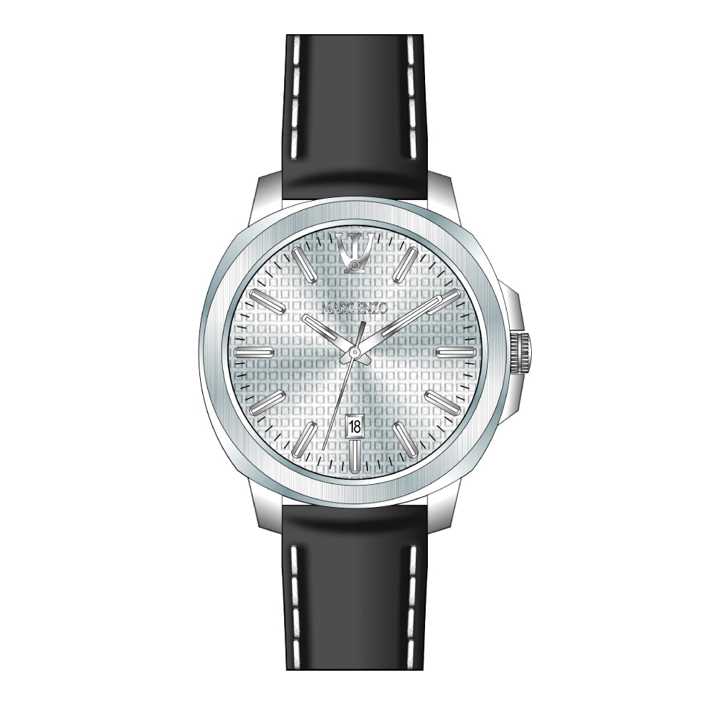 Marc Enzo Men's Watch, Quartz Movement, White Dial - MAR-0084