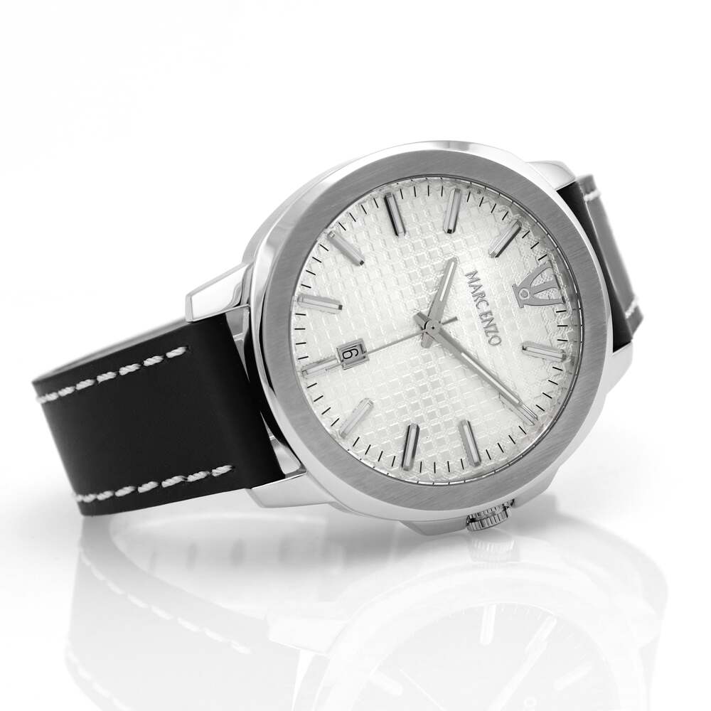 Marc Enzo Men's quartz white dial watch MAR-0084