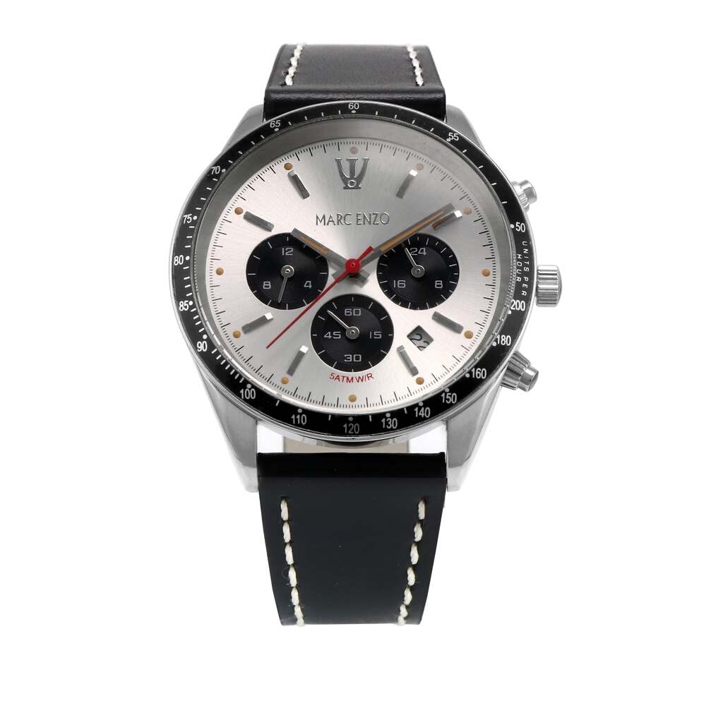 Marc Enzo men's watch with quartz movement and white dial - MAR-0027