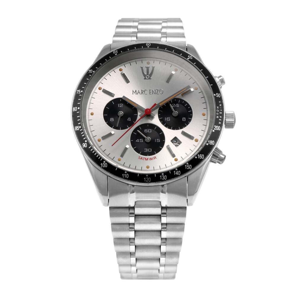 Marc Enzo men's watch with quartz movement and white dial - MAR-0025