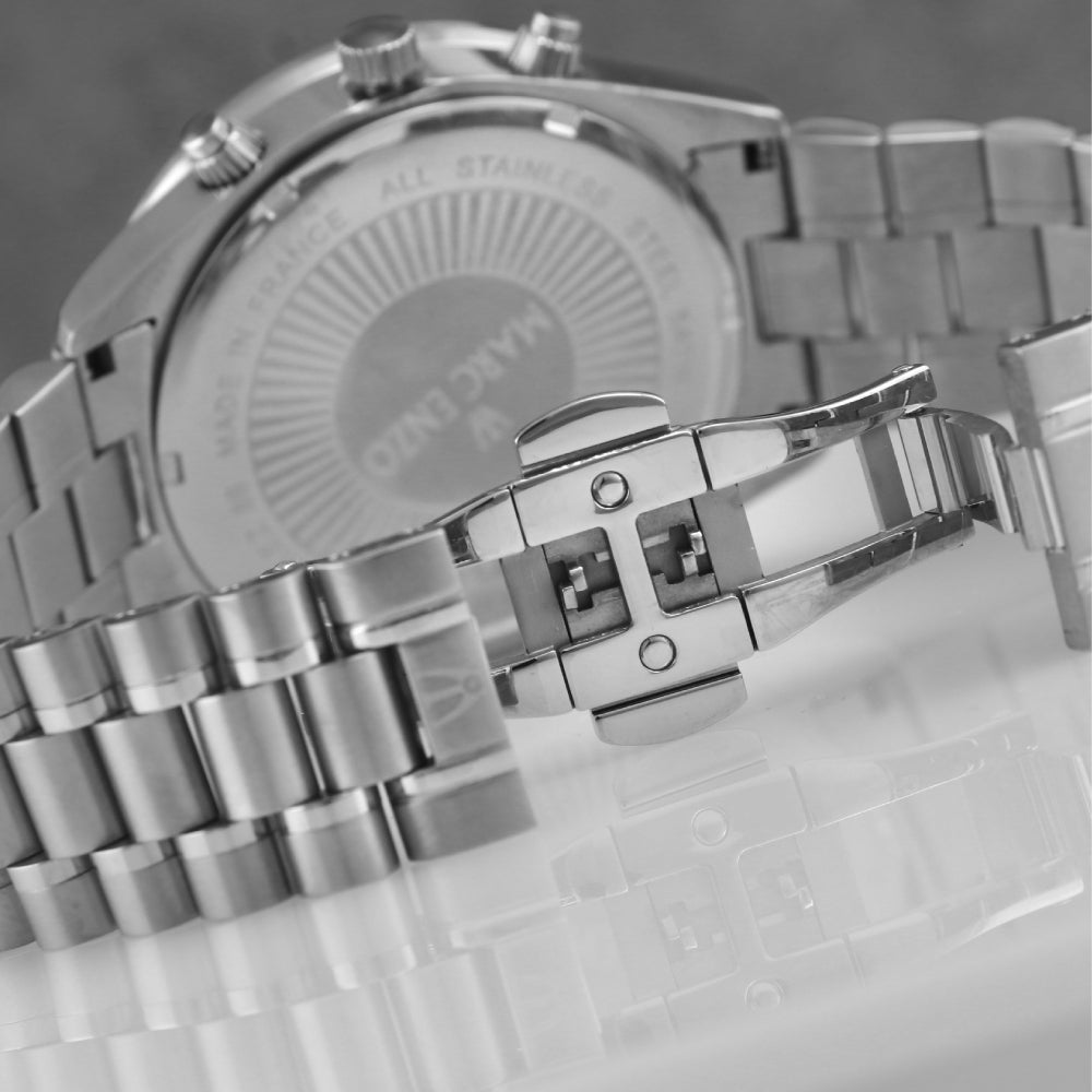 Marc Enzo Men's quartz white dial watch MAR-0025