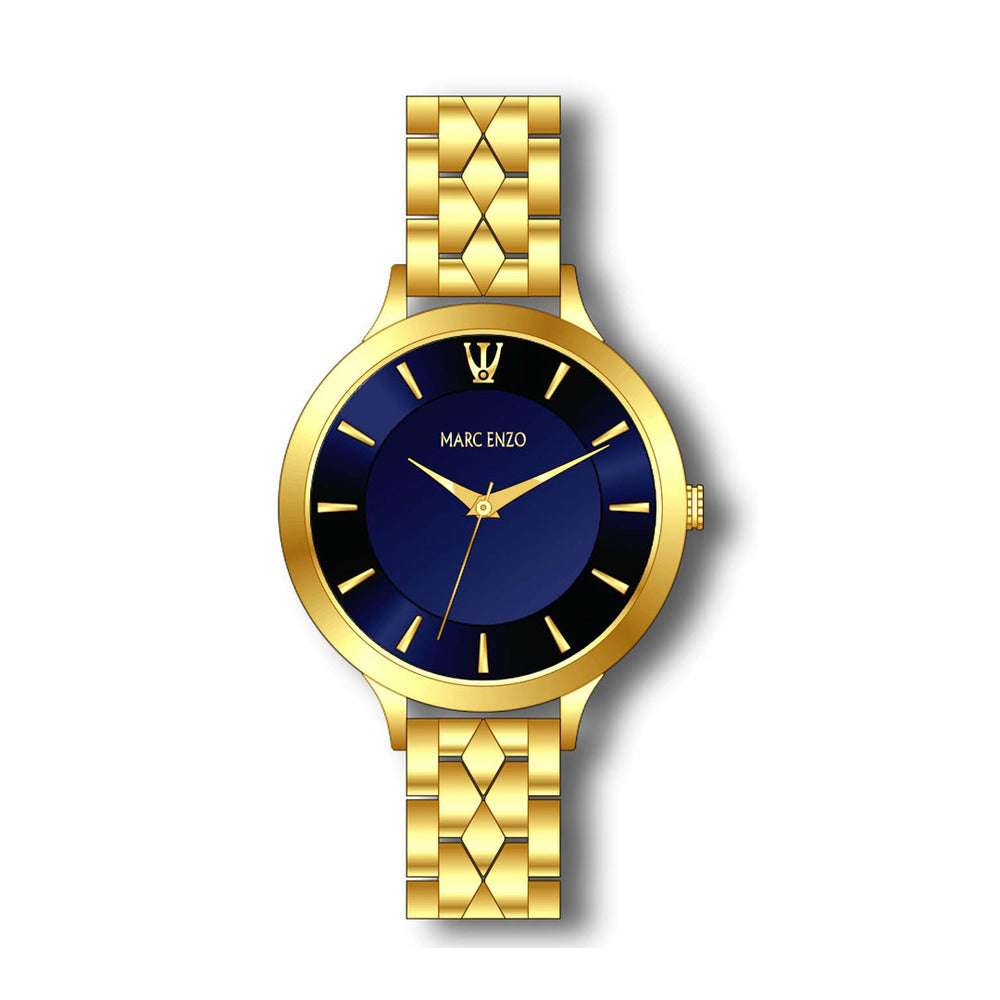 Marc Enzo Women's Watch, Quartz Movement, Blue Dial - MAR-0014