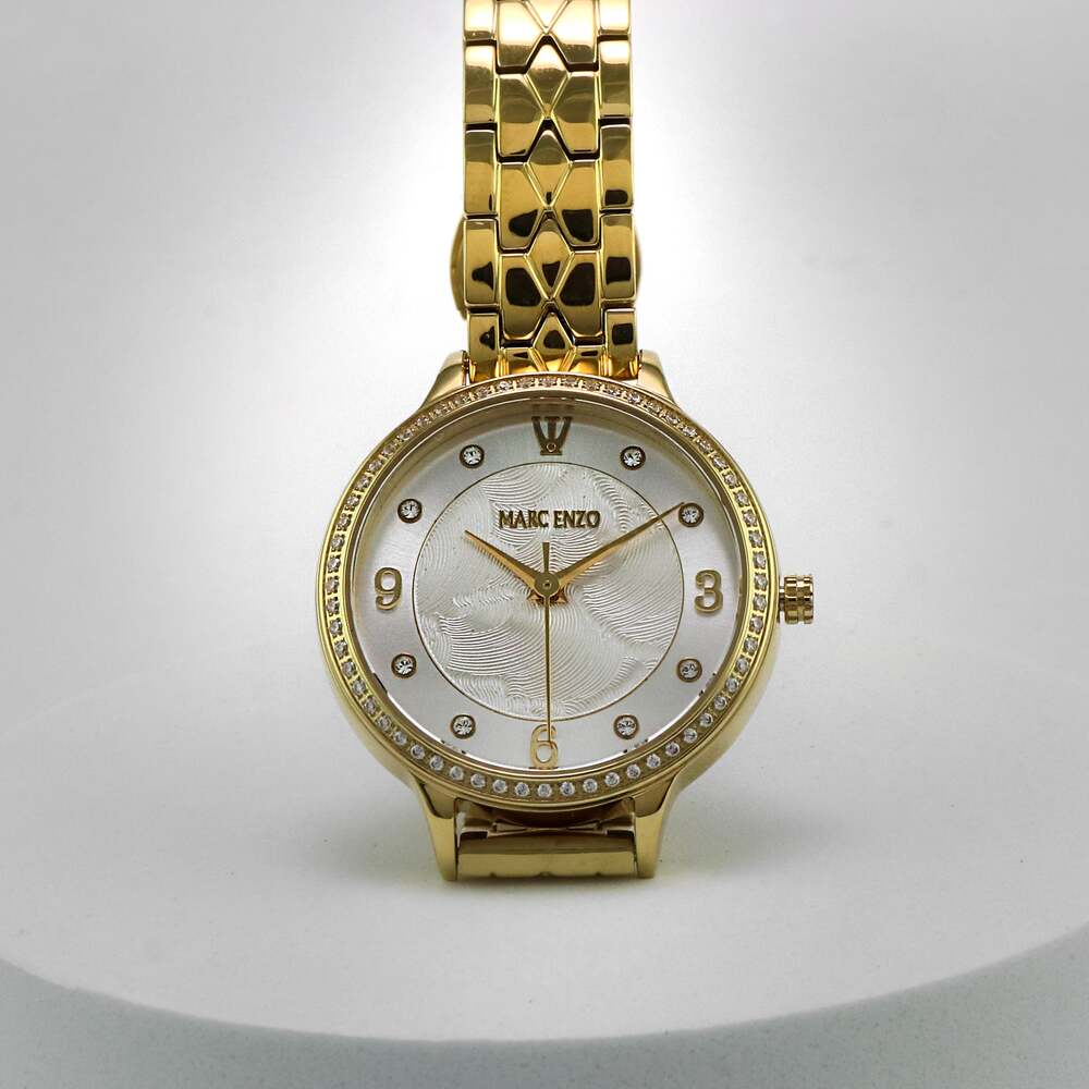 Marc Enzo Women's Quartz Watch with Pearly White Dial - MAR-0008
