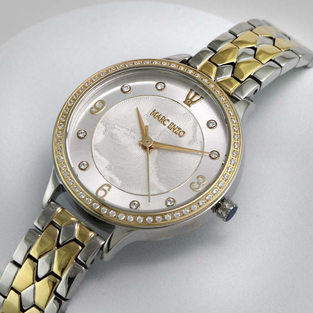 Marc Enzo Women's Quartz Watch with Pearly White Dial - MAR-0009